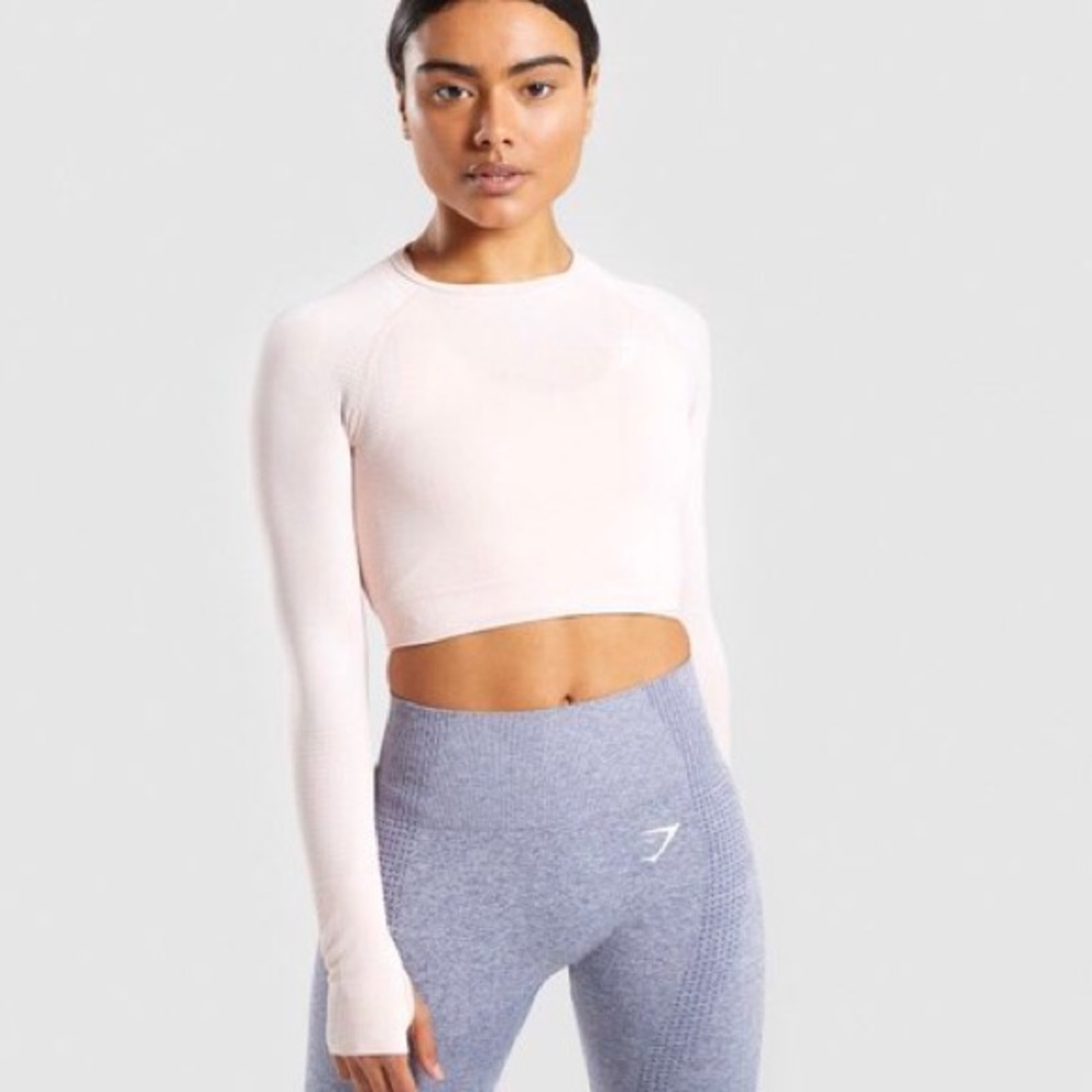 Vital seamless baby pink crop top longsleeve
